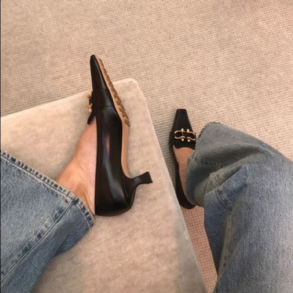 Bottega Veneta Square Toe Kitten-Heel Loafers pump - Picture 13 of 16